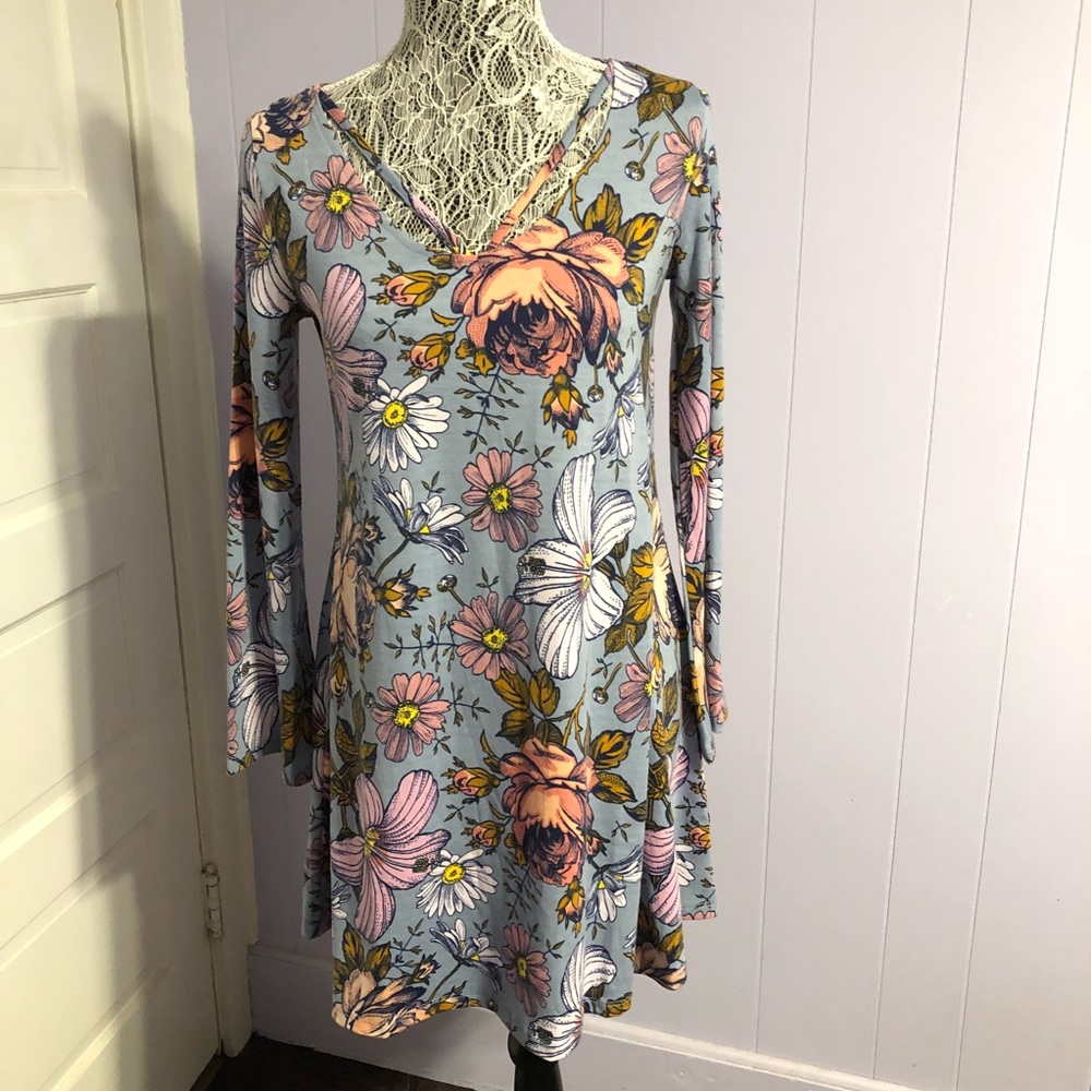 Light blue floral dress